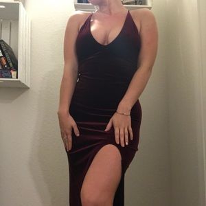 Red velvet dress